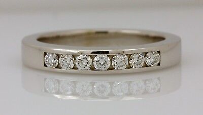 14k white gold .27ctw 2.10mm round white diamond size 6.5 wedding band ring NEW