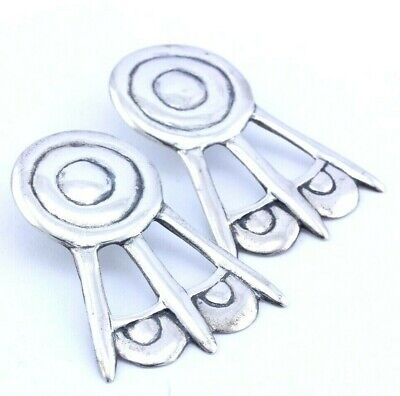 sterling silver earrings stud drop dangle 16.37g wheel feather medicine vintage