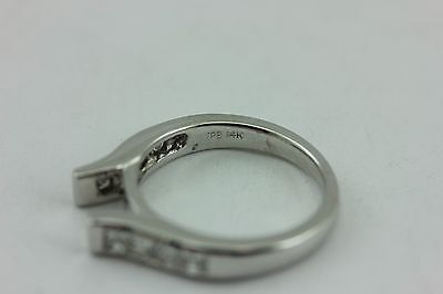 14k white gold .69ctw princess diamond cathedral engagement ring semi mount NEW