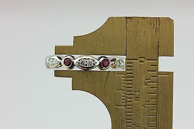 Platinum anniversary ring .17ctw round diamond .38ctw round ruby sz 7.5 custom