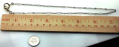PLATINUM 14" ART DECO POCKET WATCH FOB CHAIN NECKLACE 14K Y GOLD BRASS KREISLER