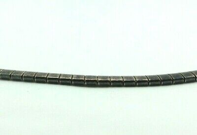 925 STERLING SILVER 16" 4 MM OMEGA CHAIN NECKLACE BLACK RHODIUM PLATED