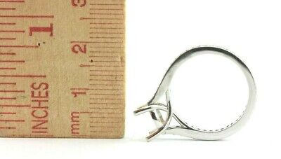 PLATINUM DIAMOND 7 MM ROUND SEMI MOUNT ENGAGEMENT RING 0.36 CTW 5.75 BAND NEW