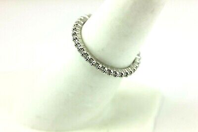 Platinum .48ctw round diamond eternity anniversary wedding band 2mm ring size 7