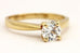 14k yellow gold 6mm round CZ cubic zirconia solitaire engagement ring 3.4g
