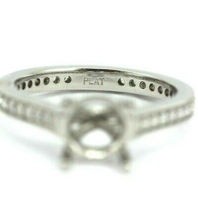 PLATINUM DIAMOND 7 MM ROUND SEMI MOUNT ENGAGEMENT RING 0.36 CTW 5.75 BAND NEW