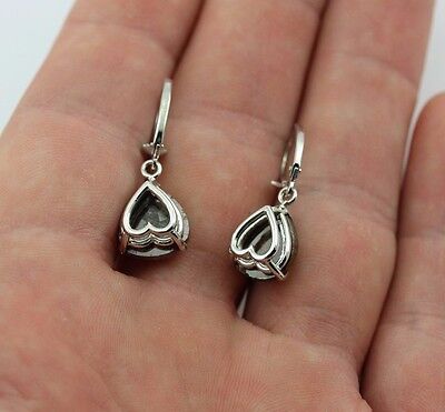 Pear Shape Rose Cut Natural Brown Diamonds 6.27ctw 14k White Gold Drop Earrings