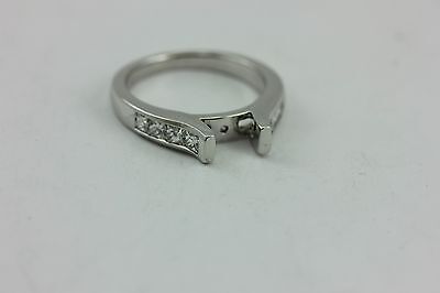 14k white gold .69ctw princess diamond cathedral engagement ring semi mount NEW