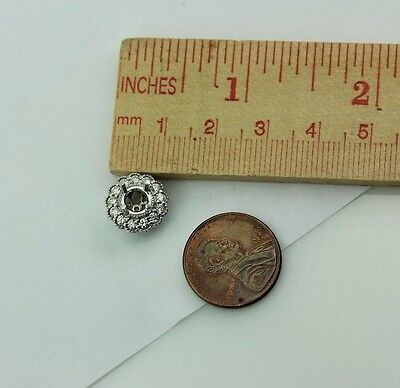 14k white gold diamond halo pendant prong setting for 3/4ct 5.6-5.8mm center new