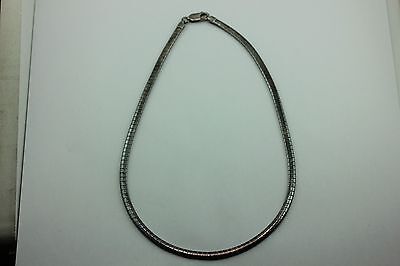 925 STERLING SILVER 16" 4 MM OMEGA CHAIN NECKLACE BLACK RHODIUM PLATED