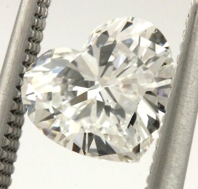 GIA 0.77 carat heart brilliant diamond D/SI2 5.79 x 6.34 x 3.43 mm NEW Good/Good