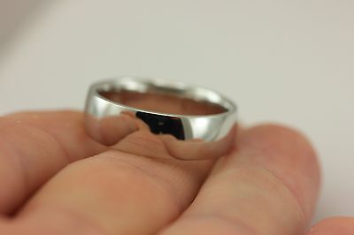 935 Argentium Sterling Silver polished 7mm wedding band ring man's size 11 NEW
