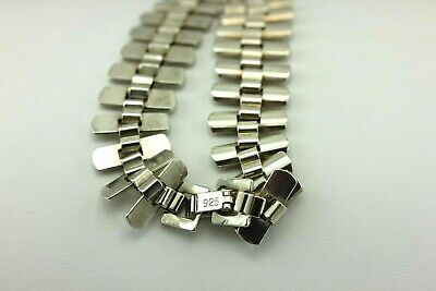 925 sterling silver 7.5" 15mm bar link chain bracelet 20.82g vintage estate