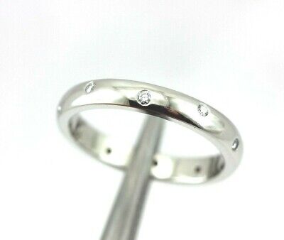 Platinum 0.10ctw round diamond zig zag wedding band ring size 6.75 NEW