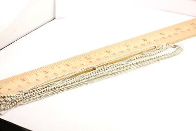 925 STERLING SILVER 18 inch LAYER CHAIN NECKLACE MEXICO BEAD TASSEL CABLE 34.3g