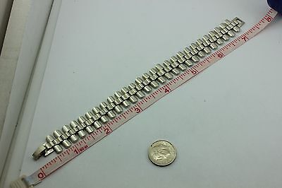 925 sterling silver 7.5" 15mm bar link chain bracelet 20.82g vintage estate