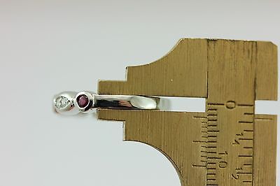 Platinum anniversary ring .17ctw round diamond .38ctw round ruby sz 7.5 custom