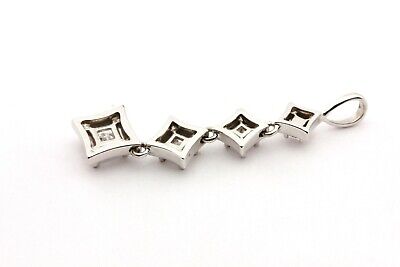 Journey Pendant 14k white gold 1/2ctw princess diamond dangle drop necklace new