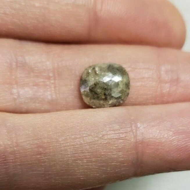 rose cut cushion diamond 1.80ct 9.41x8.15 loose light brown grey natural new