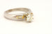 platinum 18k yellow gold engagement ring three stone diamond size 6.75 7.60g