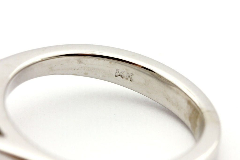 14k white gold GIA 1.04ct diamond 0.32ctw halo engagement ring size 4.25 4.93g