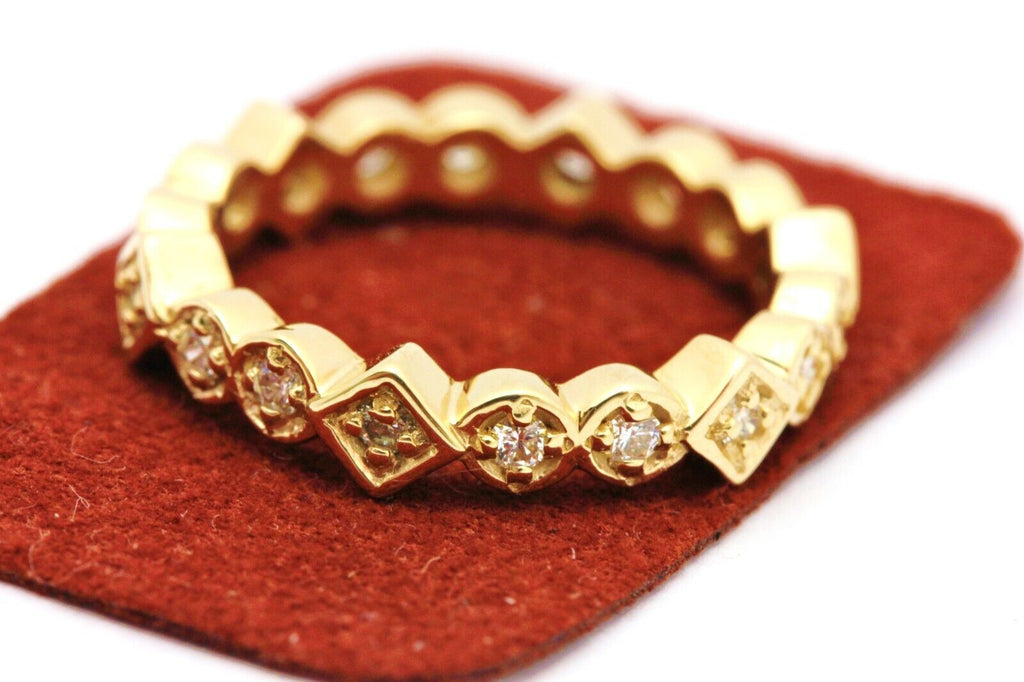 14k yellow gold 0.23ctw diamond wedding band ring size 3 3.7mm 2.52g new