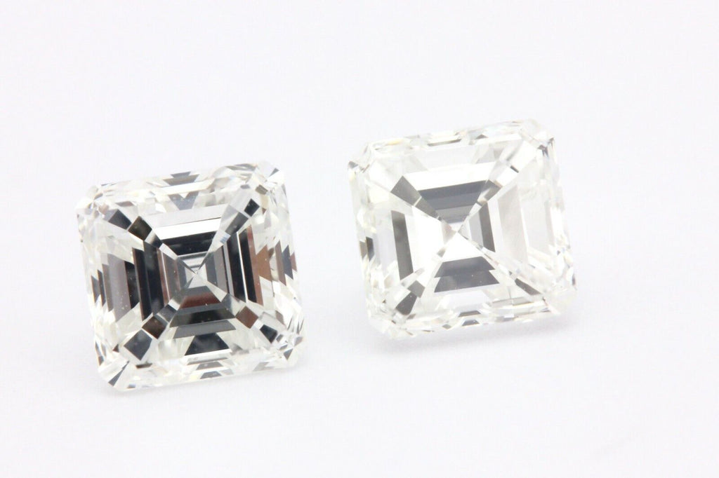 diamond matched pair asscher 0.94ctw 4.11x3.98x3.11mm 4.13x4.50x3.00mm HI VVS2
