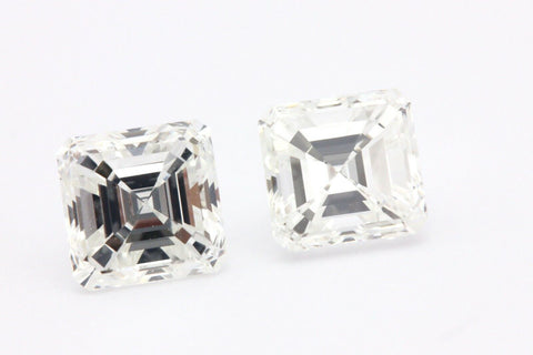 diamond matched pair asscher 0.94ctw 4.11x3.98x3.11mm 4.13x4.50x3.00mm HI VVS2
