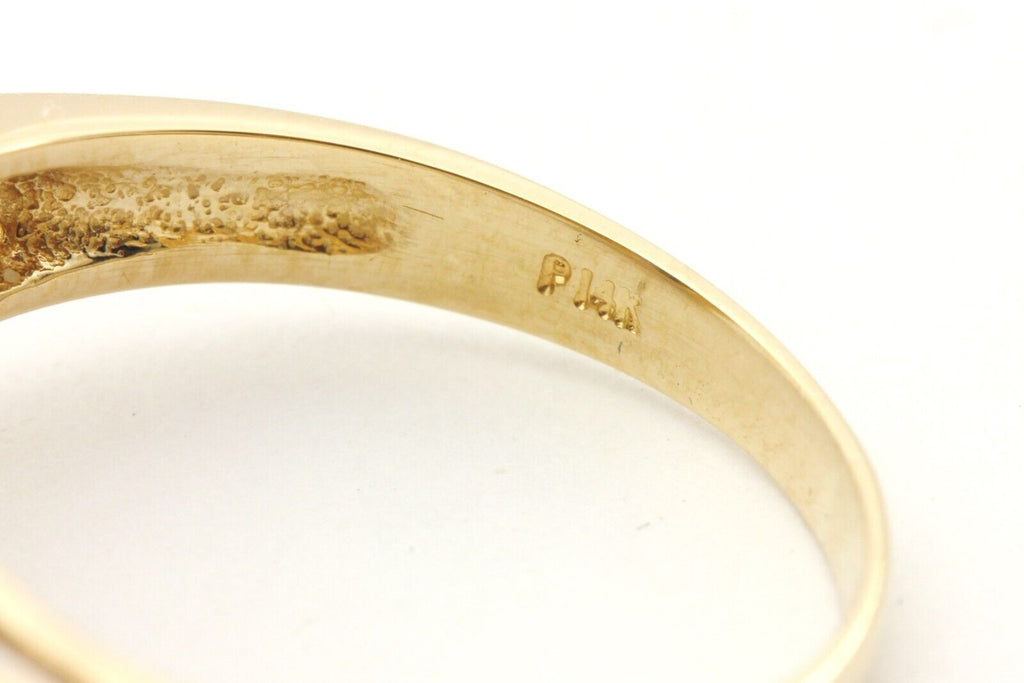 14k yellow gold 5ct oval purple amethyst 0.10ctw diamond ring sisze 8.5 4.96g