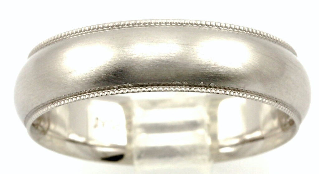 Platinum Men's 6mm satin wedding band milgrain edge sz 10.5 comfort fit 11.55g
