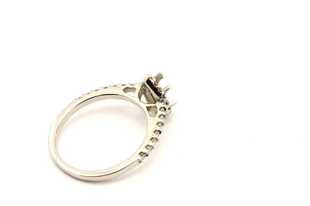 platinum 4.53g engagement ring semi mount 7x5mm pear center 0.35ctw accents halo