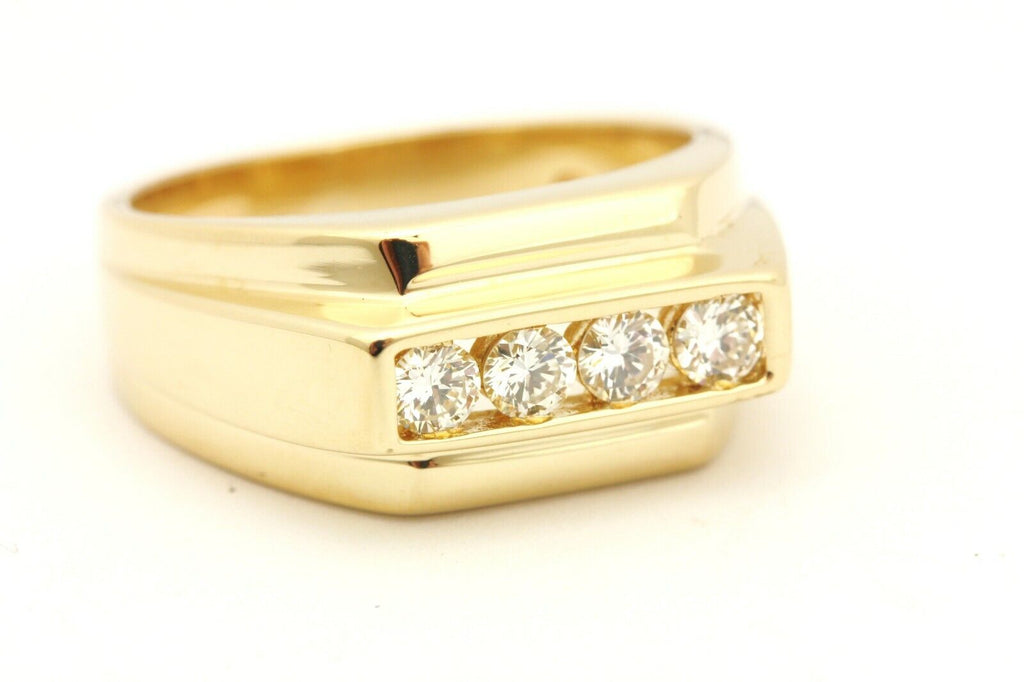 14k yellow gold 0.44ctw diamond man's band size 8.5 ring 8.66g vintage estate