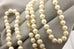 14k yellow gold 30" 6 - 6.5mm round cream cultured pearl strand necklace estate