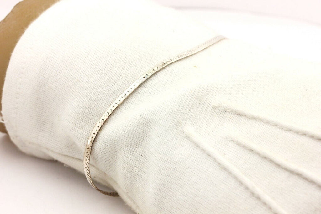 925 Italy sterling silver herringbone chain bracelet 7.75 inch 2.3mm 2.31g