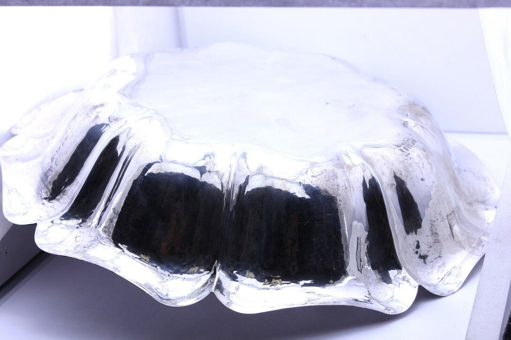 Battuto A Mano 800 silver hammered dish bowl hallmark Italy estate vintage 271g