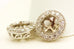 14k white gold 4.3mm round stud 0.27ctw diamond accent earring jackets 1.84g new
