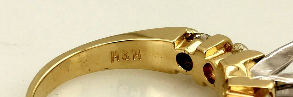 14k yellow gold engagement ring semimount 0.62ctw round diamond 6.5mm M&M estate