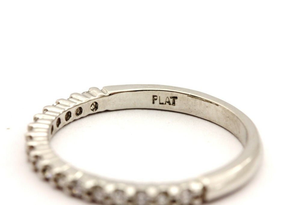 Platinum .23ctw round diamond anniversary wedding band size 6.75 ring NEW 3.02g