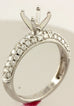 14k white gold 1ct 6.5mm round engagement ring semimount .65ctw diamond band