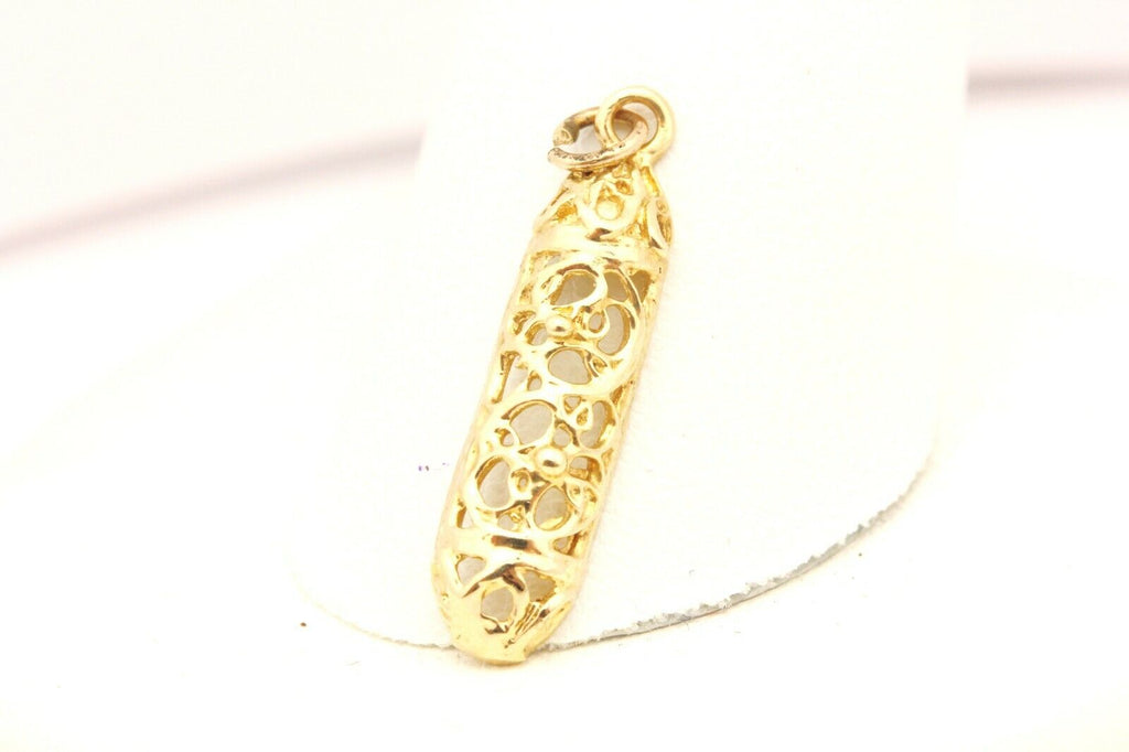 14k yellow gold drop dangle charm pendant 1 inch 0.69g vintage estate