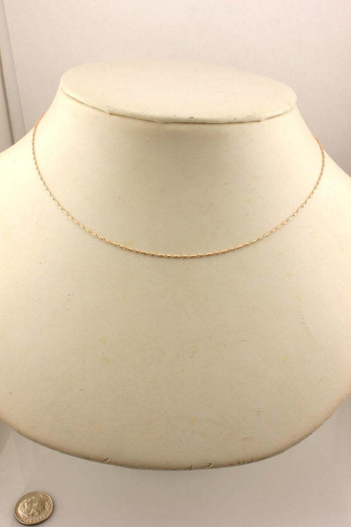 14k pink gold rose gold 16" 0.85mm RAZO chain necklace lobster clasp 2.19g 15663