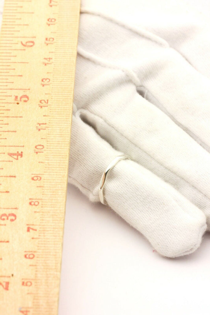 sterling silver hammered wedding anniversary band ring size 6.5 2mm 1.10g estate