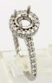 Platinum 1ct round diamond 0.34ctw halo twist band engagement ring semimount NEW