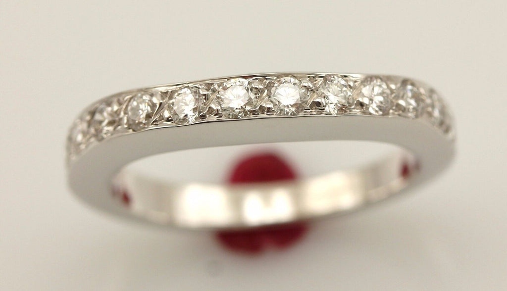 14k white gold 0.41ctw round diamond curved wedding band enhancer size 5.5 NEW