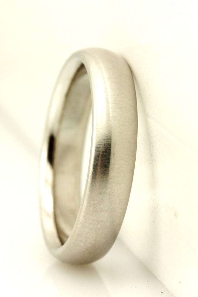 14k white gold Men's 5mm size 10 satin finish domed wedding band ring 8.16g NEW
