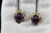 14k yellow gold purple amethyst heart diamond omega pierced earrings estate