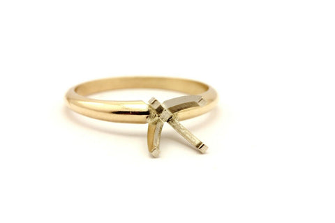 14k yellow gold 7mm round engagement ring solitaire setting 2.35g size 6.5 2.5mm