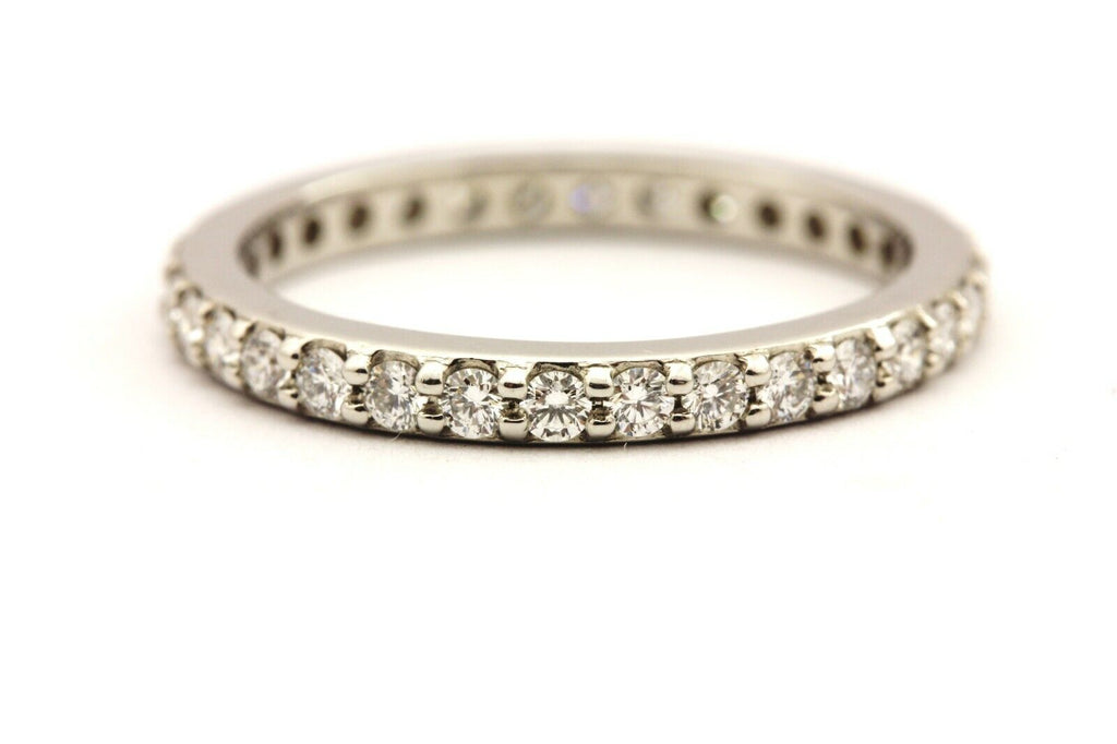 Platinum .60ctw round white diamond eternity wedding band size 6 ring NEW