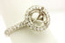 platinum 0.61ctw natural diamond halo engagement ring semimount size 7.25 6.02g