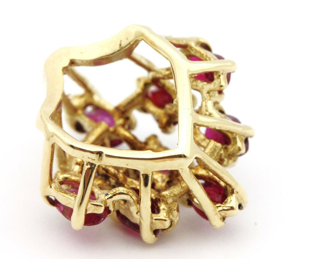 14k yellow gold 2.25ctw pear shape red ruby slide pendant 0.75 inch 3.90g estate